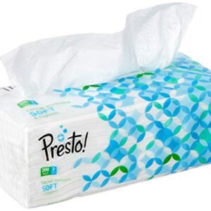 Amazon Brand - Presto! 2 Ply Facial Tissue Box | 1200 Pulls | 200 Pulls X 6 Cartons | Soft And Highly Absorbent | 100% Natural Virgin Cellulose Fiber