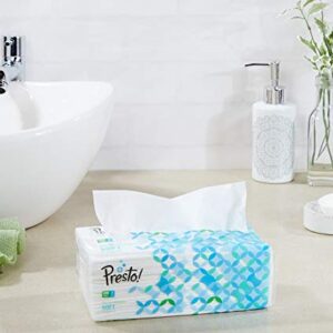 Amazon Brand - Presto! 2 Ply Facial Tissue Box | 1200 Pulls | 200 Pulls X 6 Cartons | Soft And Highly Absorbent | 100% Natural Virgin Cellulose Fiber