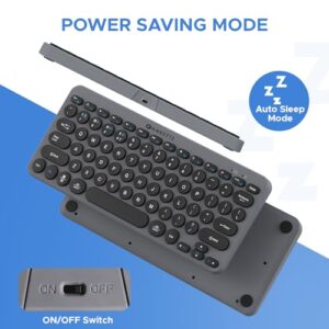 Amkette Optimus BT 4 in 1 Wireless Keyboard 2.4 GHz & Bluetooth 5.0 Connectivity with 3 Bluetooth and 1 USB Device, Compact Bluetooth Keyboard, On/Off Switch, Silent Keys,...