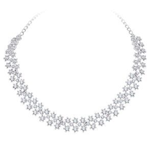 Atasi International White Stones/AD Diamond Necklace with Earrings - Jewellery Set for Women, Girls Best Suits for Party, Wedding and Festive Occasions