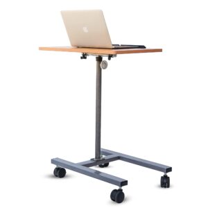 BTH Company Multipurpose Adjustable Laptop Table - Completely Movable with Wheel - Study Table, Overbed Table, Computer Table - Ideal for Office - Cover All Angles with...