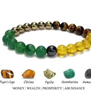 CALMING CRYSTALS Money Magnet Bracelet For Men Tiger Eye Bracelet For Women Pyrite Bracelet Original Certified Healing Crystals Bracelet Citrine Crystal Bracelet Pyrite Stone...