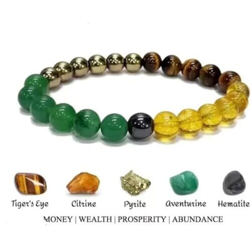 CALMING CRYSTALS Money Magnet Bracelet For Men Tiger Eye Bracelet For Women Pyrite Bracelet Original Certified Healing Crystals Bracelet Citrine Crystal Bracelet Pyrite Stone...