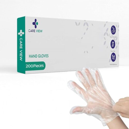 CARE VIEW Careview Hand Gloves | Pack of 200 | Transparent Gloves | Universal Size Gloves | For Gardening, Cleaning and Public Areas.