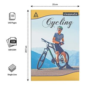 Classmate Long Size Notebook - 140 Pages | Single Line | A4 - 29.7cm X 21.0cm | Pack Of 12 Notebooks | Long Size Ruled Notebooks for School Students