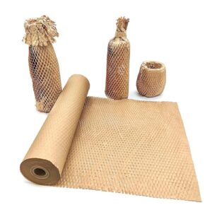 Eco Sarras Brown Honeycomb Packaging Paper Roll For Cushioning Wrap Expandable,Packaging Sustainable,Recyclable & Reusable Paper Bubble Wrap For Gifts,Products & Candles (15...