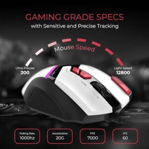 EvoFox Ultra Value Series Blaze Programmable Gaming Mouse | 8 Fully Programmable Buttons | Ultra-Responsive 7000fps | Gaming Grade DPI Upto 12800 | RGB Lights with Music sync...