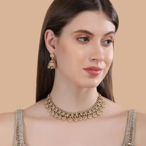 Fashion Frill Necklace Set For Women | Pearls jewellery set for Women | Gold plated Jewellery Set | Temple jewellery set for Women Traditional