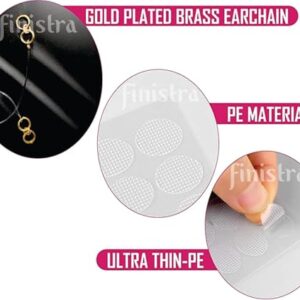 finistra® Gold Plated Transparent, Stretchable, Adjustable, Lightweighted Ear Chain for Heavy Earrings – Comfortable Ear Support for Women & Girls (PAIR OF 2) with FREE...