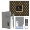 Giftana 4 in 1 Personalized Jute Cover Diary with Pen, Card Holder and Metal Keychain Gift Set with Name, Personalised Gift Set for Doctor, Husband, Father, New Year Corporate...