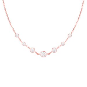 GIVA 925 Silver Rose Gold Zircon Studded Necklace | Gifts for Women & Girls