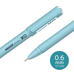 Hauser XO 0.7mm Ball Pen Box Pack | Sleek Body & Minimalistic Design | Matt Finish & Solid Body Type | Low Viscosity Ink With Ultra Durable Tip | Blue Ink, Pack of 20 Pens