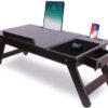 ibs wooden standard adjustable foldable multi-function portable laptop table/study table (brown) pack of 1