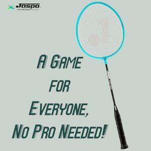 JASPO Thunder Badminton Kit,Badminton Set of Metal Alloy Rackets (Set of 2) with Full Cover Bag, 5 pcs Plastic Shuttlecocks, Ideal only for Recreational Play, Designed for Kids...