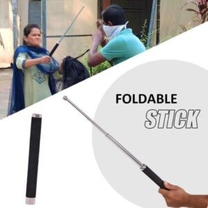 KAIDAA Foldable Tool with Nylon Bag Cover Stick | Walking Stick | Hiking Stick | Campaign Stick for Men and Women and Collapsible Stick, Extendable Pointing Stick (Pack of 3)