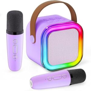 Kidara™ 2025 New Karaoke Machine for Kids with 2 Two Wireless Mics 4-12 Years Toys Gifts for Girls Boys Ages 4, 5, 6, 7, 8, 9, 10, 12 +Year Birthday Double Mic (Multicolor)