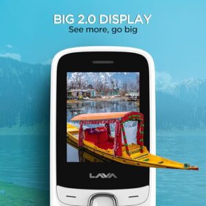 Lava A1 Vibe (2025) Dual SIM Keypad Phone with 2'' Big Display | Long-Lasting AI Battery | Vibration Alert | FM Radio & MP3 Player | Military-Grade Durability – White