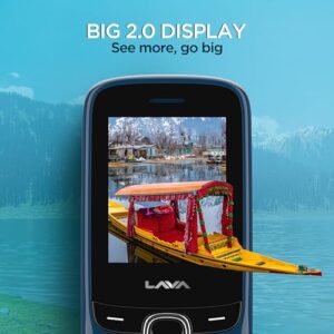 Lava A1 Vibe (2025) Dual SIM Keypad Phone with 2'' Big Display | Long-Lasting AI Battery | Vibration Alert | FM Radio & MP3 Player | Military-Grade Durability – Blue