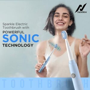 Nexlev Sonic Electric Toothbrush| Powerful Sonic technology|Super soft DuPont Bristles| 2 Replaceable Brush Heads with Cover| IPX7 Waterproof| AA Battery|for Adults|Gentle Oral...