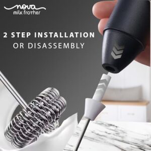 Nova Rechargeable Milk Frother & Coffee Whisker with Dual Spring Tech | 1 Year Replacement Warranty | Free Coffee Frothing Recipe Book