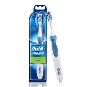 Oral B Cross Action AA Battery Electric Toothbrush for Adults, 90 Day Battery, 2 Year Warranty by Oral-B, IPX7 Water Resistant, Soft Crisscross Bristles (Blue, 1)