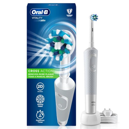 Oral B Vitality Rechargeable Rotating Electric Toothbrush for Adults, 2 Brushing Modes (Daily & Sensitive), 2 Min Timer with Quadpacer, 2 Year Warranty, IPX7 Water Resistant,...