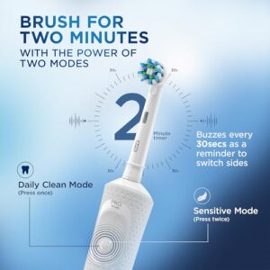 Oral B Vitality Rechargeable Rotating Electric Toothbrush for Adults, 2 Brushing Modes (Daily & Sensitive), 2 Min Timer with Quadpacer, 2 Year Warranty, IPX7 Water Resistant,...