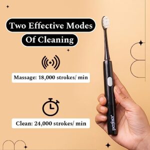 Perfora Electric Toothbrush, 2 Modes, AAA Powered, 2 Brush Heads, 90 Days Battery Life | 1 Year Warranty | Electric Brush, Electric Toothbrush For Men, Women & Kids, 002 - Dark...