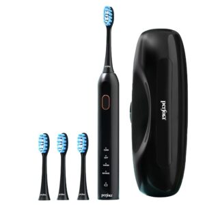 Perfora Rechargeable Smart Sonic Electric Toothbrush For Adults | With 4 Modes & 60 Day Battery Life | IPX7 Waterproof Sonic Tooth brush with 4 Brush Heads & Travel case | 2...