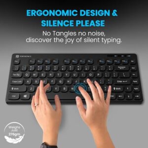 Portronics Bubble Multimedia Wireless Keyboard 2.4 GHz & Bluetooth 5.0 Connectivity, Noiseless Experience, Compact Size for iOS iPad Air, Pro, Mini, Android, Windows Tablets PC...