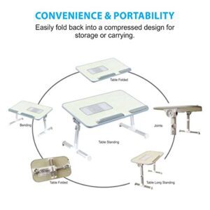 Portronics My Buddy Plus Adjustable Laptop Table with Built-in USB Cooling Fan, Foldable Legs, Adjustable Angle for Home, Office, Working, Gaming & Writing(Grey)