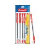 Reynolds BRITE Ball Pen SET - 5 Red PENS WITH COMFORTABLE GRIP |BALL PENS FOR WRITING | PEN FOR STUDENTS & OFFICE STATIONERY | 0.7 mm TIP SIZE