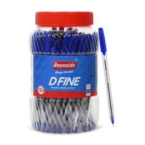 Reynolds DFINE Ball Pen SET - 50 BLUE PENS WITH COMFORTABLE GRIP |BLUE BALL PENS FOR WRITING | PEN FOR STUDENTS & OFFICE STATIONERY | 0.7 mm TIP SIZE