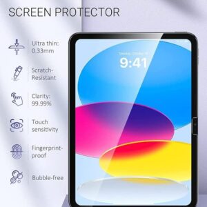 Robustrion Anti-Scratch & Smudge Proof Tempered Glass Screen Protector Guard for iPad 10th Generation 10.9 inch