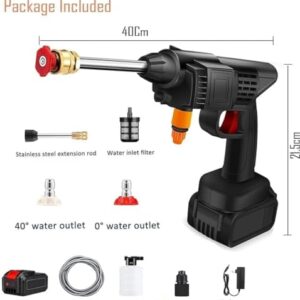 SHAYONAM (Double_Battery) Cordless Portable Wireless Pressure Washer Gun 48V 12000mah High Pressure Water Gun for Car Wash Bike Washing Cleaning| Adjustable Nozzle and 5M Hose...