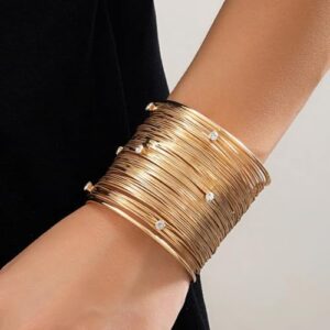 Shining Diva Fashion Gold Plated Latest Stylish Kada Bangle Cuff Bracelet for Women & Girls (16181b)