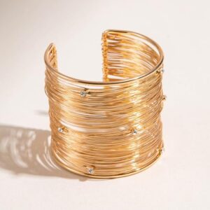 Shining Diva Fashion Gold Plated Latest Stylish Kada Bangle Cuff Bracelet for Women & Girls (16181b)