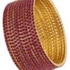 Shining Diva Fashion Set of 12 Latest Traditional Design Gold Plated Stone Bangle for Women