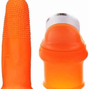 Sweezee Enterprise Premium Silicone Thumb Knife with Finger Protector | Stainless Steel Vegetable & Fruit Cutter with Safety Silicone Holder | Ideal for Kitchen, Plant Picking &...