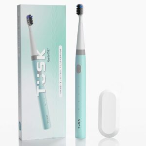 Tusk Smart Electric Toothbrush for Adults & Kids, 3 Modes Rechargeable Sonic Brush with 30 Days Battery, Soft Bristles, Waterproof Design, C-Type Charging, Timer for Efficient...