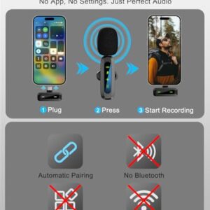 VELOMAX Mic for YouTube Wireless - Ultra-Clear Noise Reduction, 30M Stable Connection, Zero Latency, Plug & Play, Perfect Wireless Mic for Youtubers Creators (Dual Mic(Type C...