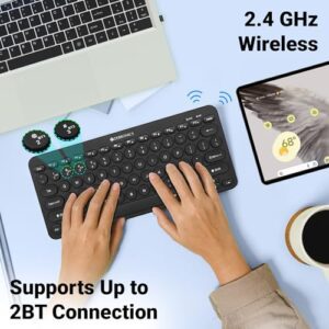 ZEBRONICS K4000MW Wireless Keyboard with 2 Bluetooth & 2.4 GHz Wireless Connection,78 Keys, Integrated Multimedia Keys,Minimalist Design,Compatible with...