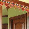 Ascension Design Subh Labh Traditional Art Handmade Door Bandarwal toran for Home Decor Hangings for Decoration Red (Pack of 1),25 Centimeters