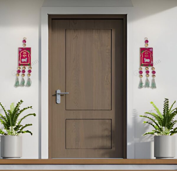 Auromin Shubh Labh Door Entrance Hanging Pichwai Cow | Hangings for Decoration | Subh Labh Decoration Items for Mandir, Diwali | Home Decor