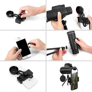 Cezo 40X60 Magnification Zoom HD,Monocular Telescope for Adults and Children,High Power Telescope Gadget,Telescope with Built-in Compass