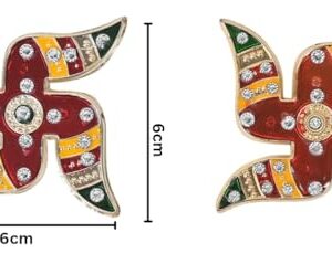 Crafonic Acrylic Shubh Labh on Cow, Laxmi's Feet (Charan Paduka), Swastik (Satyam) Set for Wall & Door Decoration, Diwali Decoration Stickers (Pack of 6 Sets)Multicolour