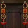 Divyakosh Wood shubh labh for Door Entrance (1 Pair)Golden Side Door hangings,toran for Home Decoration, Door Tags, Diwali Shoon/Soohn/Shun for Home mandir
