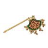 Handicrafts Paradise Women Metal Pankhi With Meena Work Figurine, 6 X 2.75 Inch, 1 Piece