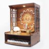 Heartily® Mangal Beautiful Wooden Pooja Stand for Home Pooja Mandir for Home Temple for Home and Office Puja Mandir for Home Wall Mounted with LED Spot Light Size (H- 15.5, L-...