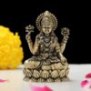 INDICAST Brass 2" Goddess Maa Laxmi Idol Murti Statue for Home and Office (5x3x2 cms, 40gm)